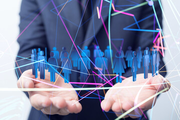 Aufkleber -  people network structure HR - Human resources management and recruitment