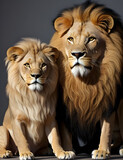 Fototapeta  - lion and lioness