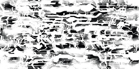 Aufkleber - Glitch distorted grungy abstract technology lines . Glitched lines seamless pattern texture. Grange shapes .Grunge textured . Vector stripes.Screen print endless pattern texture