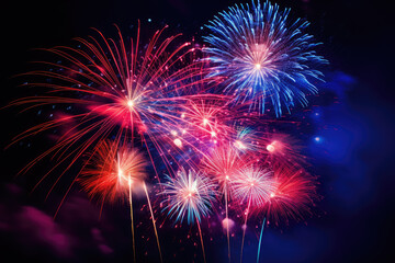 multicolored fireworks exploding in the sky at night