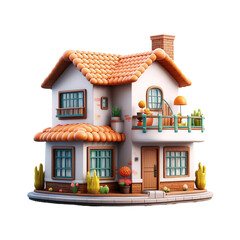 Poster - toy house isolated on white HD 8K wallpaper Stock Photographic Image 