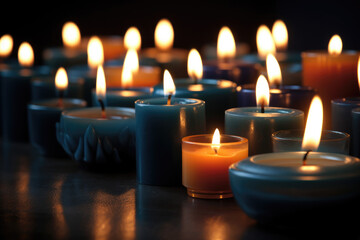 Wall Mural - burning candles - generative ai