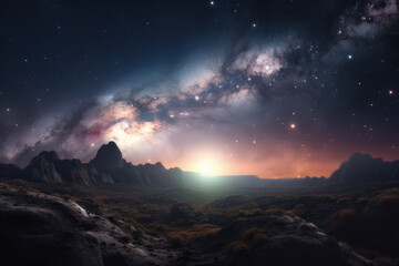 Wall Mural - a beautiful view in the evening - generative ai
