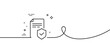 © blankstock - Insurance policy line icon. Continuous one line with curl. Risk coverage document sign. Policyholder symbol. Insurance policy single outline ribbon. Loop curve pattern. Vector