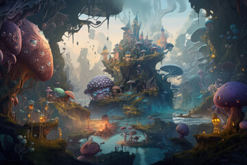 Canvas Print - fantasy world - generative ai