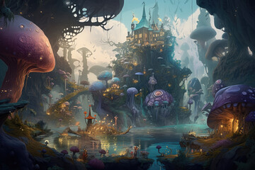 Canvas Print - fantasy world - generative ai