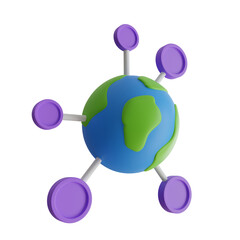 Aufkleber - 3D Blue Network Chart Model with Three Node Blossoms. Lavender-themed 3D Network Chart Model for Data.
3d illustration, 3d element, 3d rendering. 3d visualization isolated on a transparent background
