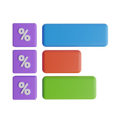 Aufkleber - 3D Colored Performance Chart Model with Three Levels. Lavender-themed 3D Colored Performance Chart.
3d illustration, 3d element, 3d rendering. 3d visualization isolated on a transparent background