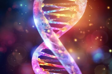 Poster - Bright Colorful Double Helix Background Background Generative AI