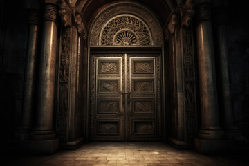 Wall Mural - old abandoned building - generative ai