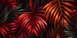 Generative ai watercolor seamless pattern of tropical leaves