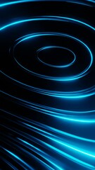 Poster - vertical video, portrait video of abstract background motion graphic design looping animated blue circle on black background