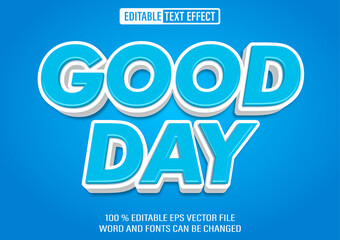 Aufkleber - Good Day editable text effect 3d style template