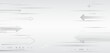 © arthead - Grey background consisting of horizontal stripes of arrows, square particles, and shadow lines. Vector technology design for banner or presentation. Data transfer, Internet communications.