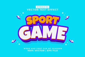Poster - Editable text effect Sport Game 3d cartoon template style premium vector