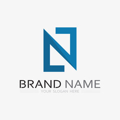 Sticker - N Letter and font  Logo Template