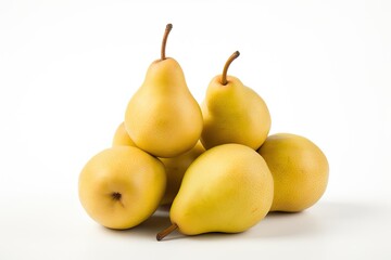 Wall Mural - Ripe Pears: Fresh, Sweet, and Healthy Fruit Group on a White Background