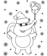 Wall Mural - Christmas coloring page for kids