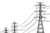 Fototapeta  - High voltage electric pole on transparent background PNG