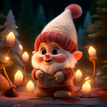 Cute Christmas Gonks On The Background Of A Christmas Picture
