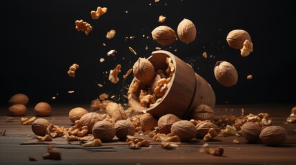 Wall Mural - walnuts and nutcracker