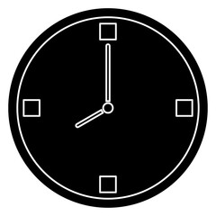 flat clock watch Silhouette