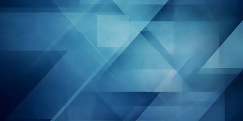 Poster - modern abstract blue background design with layers of textured white transparent material in triangle diamond and squares shapes in random geometric pattern.
