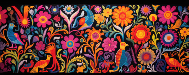 Wall Mural - hispanic textile pattern.