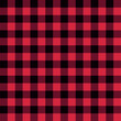plaid flannel pattern, black and red checkered seamless repeatable texture, vector