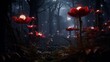 A moonlit night in the rainforest, with Radiant Rafflesia flowers illuminating the darkness.