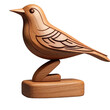 statue - wooden bird statue isolated on transparent background