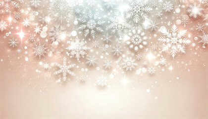 Wall Mural - Festive Christmas background with snowflakes and stars and bokeh lights. Geneative ai.