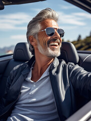 Wall Mural - A 40 year man in luxury car