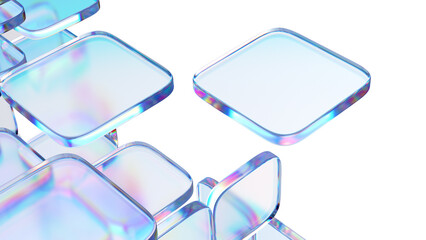 Fototapete - Background design, abstract geometric blocks, 3d render