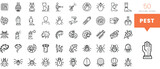 Fototapeta  - Set of minimalist linear pest icons. Vector illustration