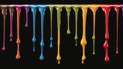 Colorful paint drips