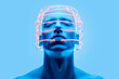 © ADDICTIVE STOCK - Generative AI Image Of Man Wearing Futuristic Headset With Neural connections
