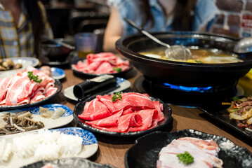 Canvas Print - Hot pot meal in a restaurant