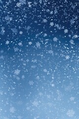 Aufkleber - Snow flakes falling from the sky on a blue background. Perfect for winter-themed designs and holiday greetings