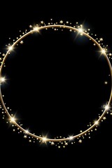 Poster - A circle of gold stars on a black background. This image can be used to represent celebration, success, or special occasions