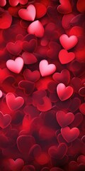 Poster - A beautiful image capturing a bunch of red hearts floating in the air. Perfect for expressing love and affection. Suitable for various occasions and designs
