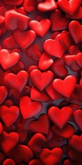 Poster - A pile of red hearts, perfect for expressing love and affection. Can be used for Valentine's Day, anniversaries, or any romantic occasion