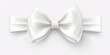 A simple and elegant white bow tie on a plain white background. Perfect for formal occasions and adding a touch of sophistication to any outfit