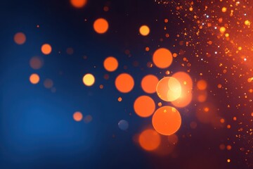 Poster - A blue background with orange defocused sparkle. ai generative