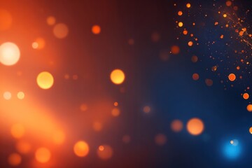 Poster - A blue background with orange defocused sparkle. ai generative