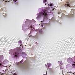 Wall Mural - pink background with flowers