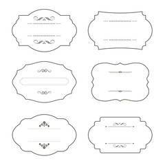 Wall Mural - Vector frame set. Decorative black frames isolated illustrations. Wedding design elements. Decorated borders