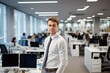 © koplesya - photo of a stylish male marketer in a bright spacious office.