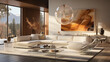 Salon luxueux dans une villa : Mobilier en verre pour une décoration intérieure sophistiquée
