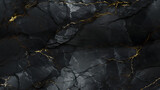 Fototapeta Sypialnia - Seamless dark marble with golden cracks texture pattern